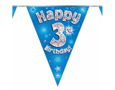 3.9M 3RD BIRTHDAY BLUE BUNTING
