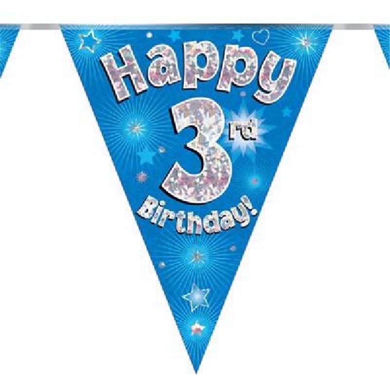 3.9M 3RD BIRTHDAY BLUE BUNTING