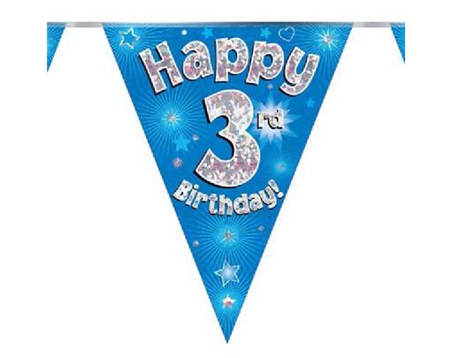 3.9M 3RD BIRTHDAY BLUE BUNTING