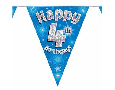 3.9M 4TH BIRTHDAY BLUE BUNTING