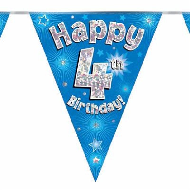 3.9M 4TH BIRTHDAY BLUE BUNTING