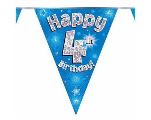 3.9M 4TH BIRTHDAY BLUE BUNTING