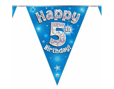 3.9M 5TH BIRTHDAY BLUE BUNTING