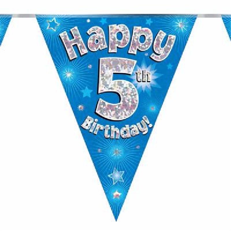 3.9M 5TH BIRTHDAY BLUE BUNTING