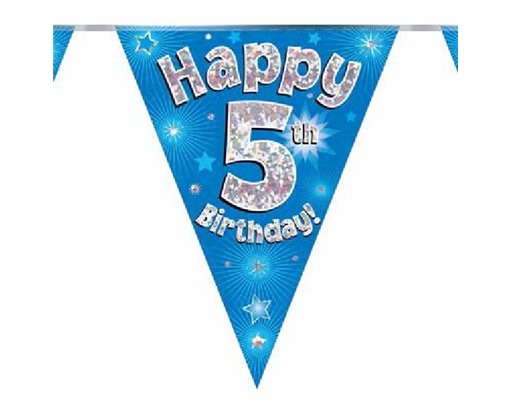 3.9M 5TH BIRTHDAY BLUE BUNTING