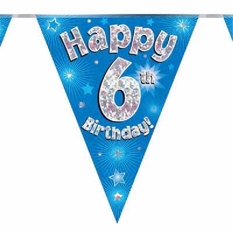 3.9M 6TH BIRTHDAY BLUE BUNTING