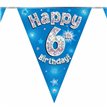 3.9M 6TH BIRTHDAY BLUE BUNTING
