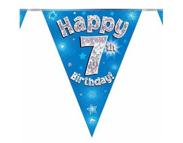 3.9M 7TH BIRTHDAY BLUE BUNTING