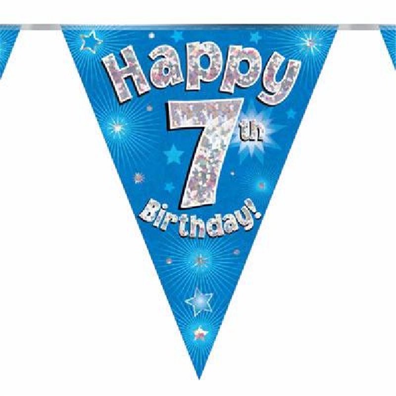 3.9M 7TH BIRTHDAY BLUE BUNTING