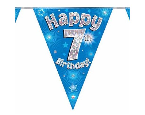 3.9M 7TH BIRTHDAY BLUE BUNTING
