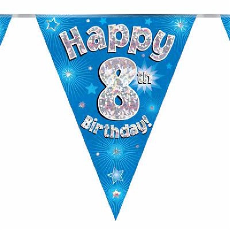 3.9M 8TH BIRTHDAY BLUE BUNTING
