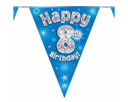 3.9M 8TH BIRTHDAY BLUE BUNTING
