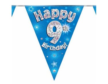 3.9M 9TH BIRTHDAY BLUE BUNTING