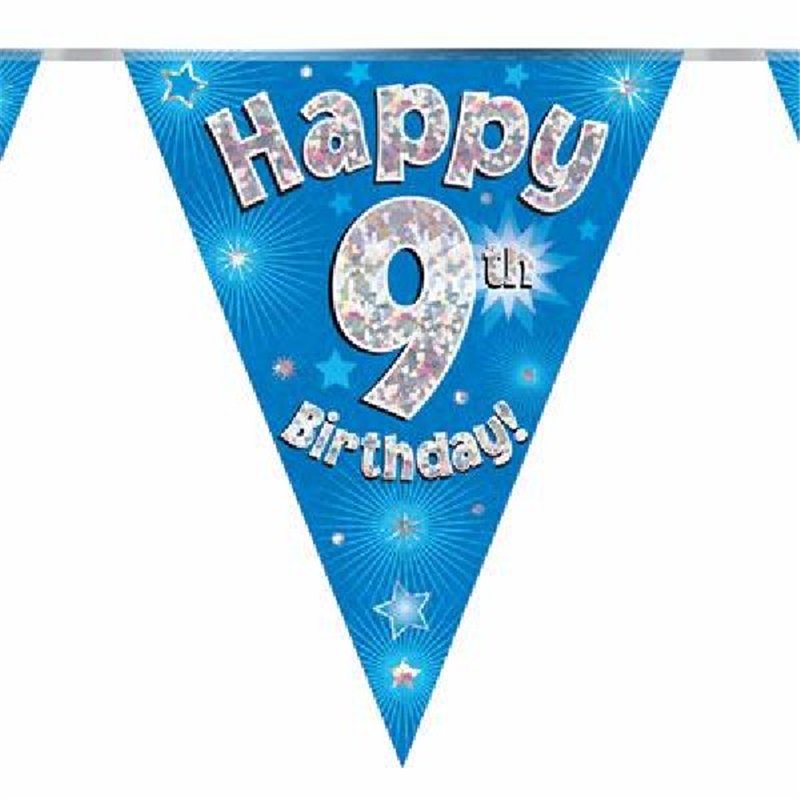 3.9M 9TH BIRTHDAY BLUE BUNTING