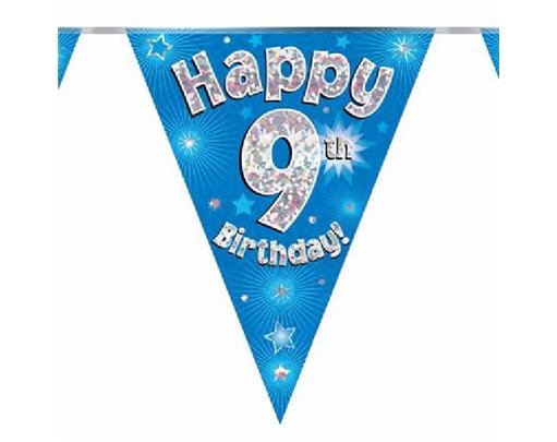 3.9M 9TH BIRTHDAY BLUE BUNTING