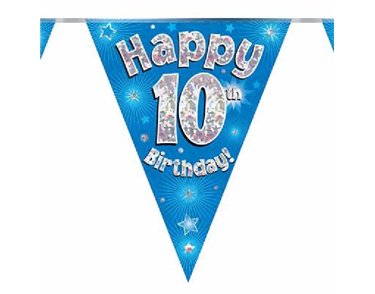 3.9M 10TH BIRTHDAY BLUE BUNTING
