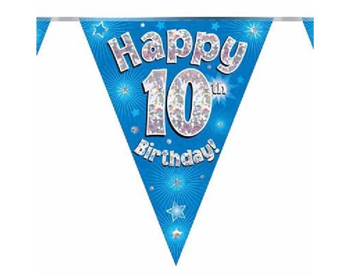 3.9M 10TH BIRTHDAY BLUE BUNTING