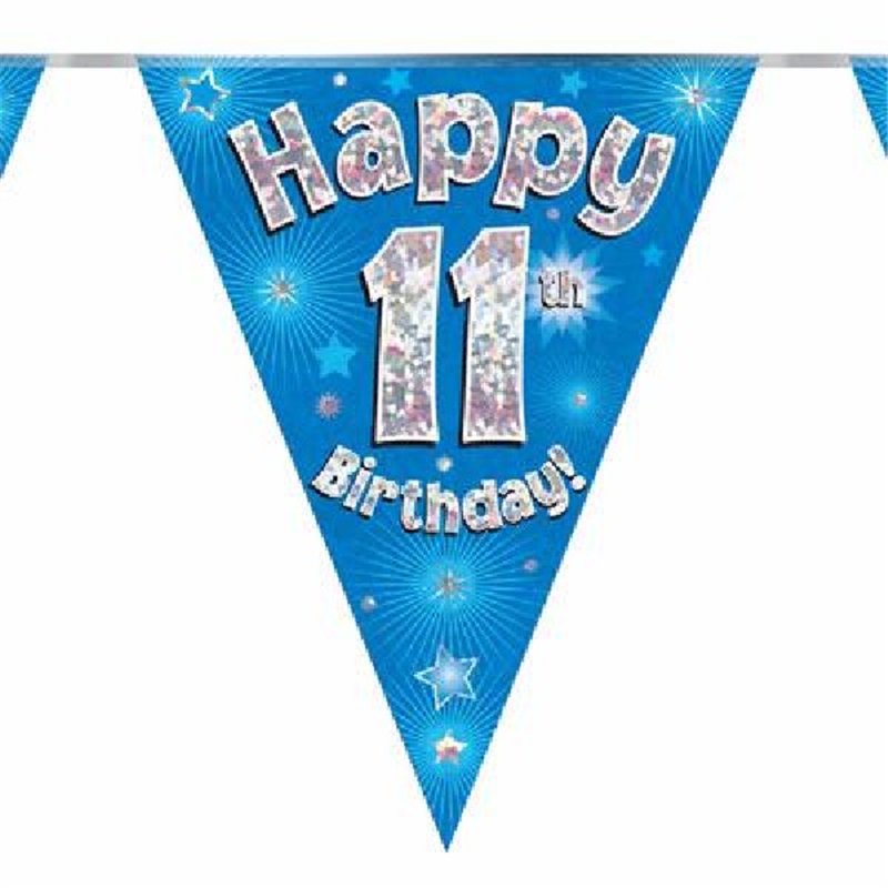 3.9M 11TH BIRTHDAY BLUE BUNTING
