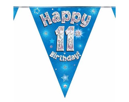 3.9M 11TH BIRTHDAY BLUE BUNTING