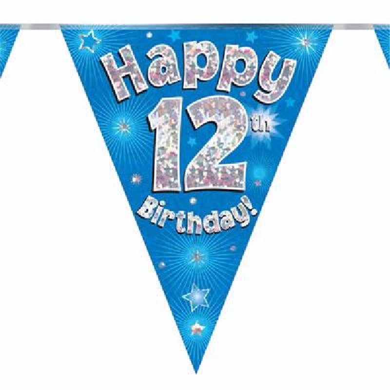 3.9M 12TH BIRTHDAY BLUE BUNTING