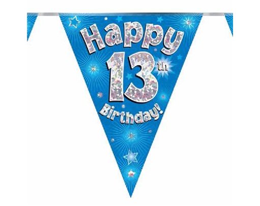 3.9M 13TH BIRTHDAY BLUE BUNTING