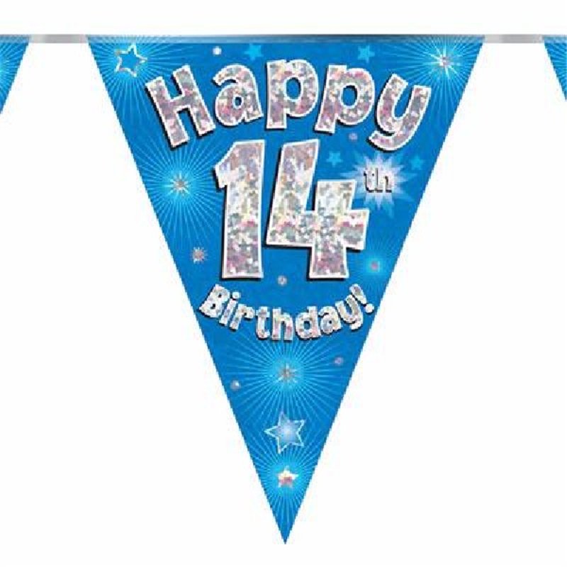 3.9M 14TH BIRTHDAY BLUE BUNTING