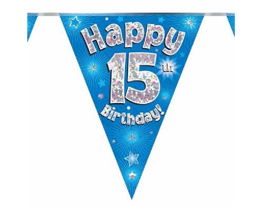 3.9M 15TH BIRTHDAY BLUE BUNTING