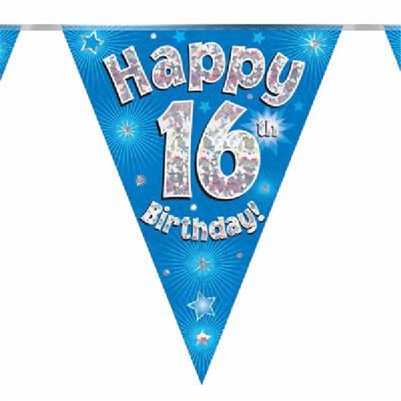3.9M 16TH BIRTHDAY BLUE BUNTING