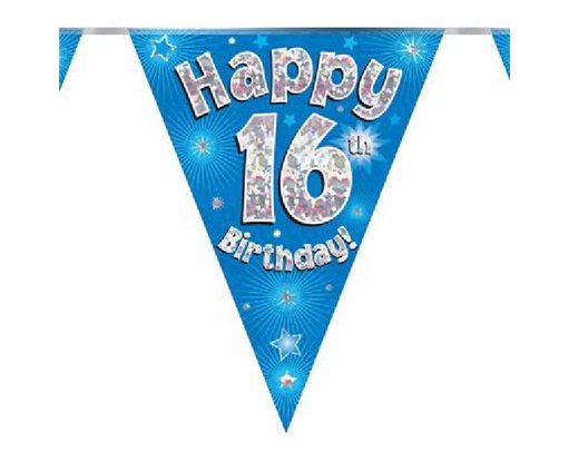 3.9M 16TH BIRTHDAY BLUE BUNTING