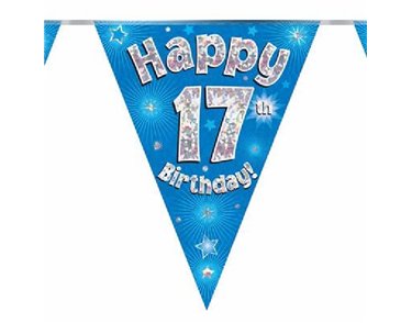 3.9M 17TH BIRTHDAY BLUE BUNTING