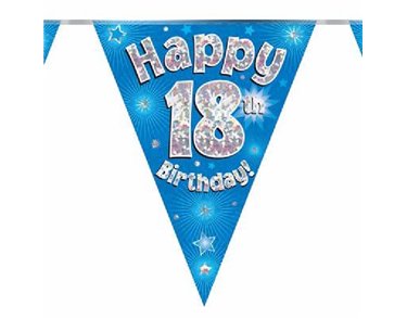 3.9M 18TH BIRTHDAY BLUE BUNTING