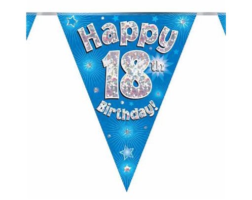 3.9M 18TH BIRTHDAY BLUE BUNTING