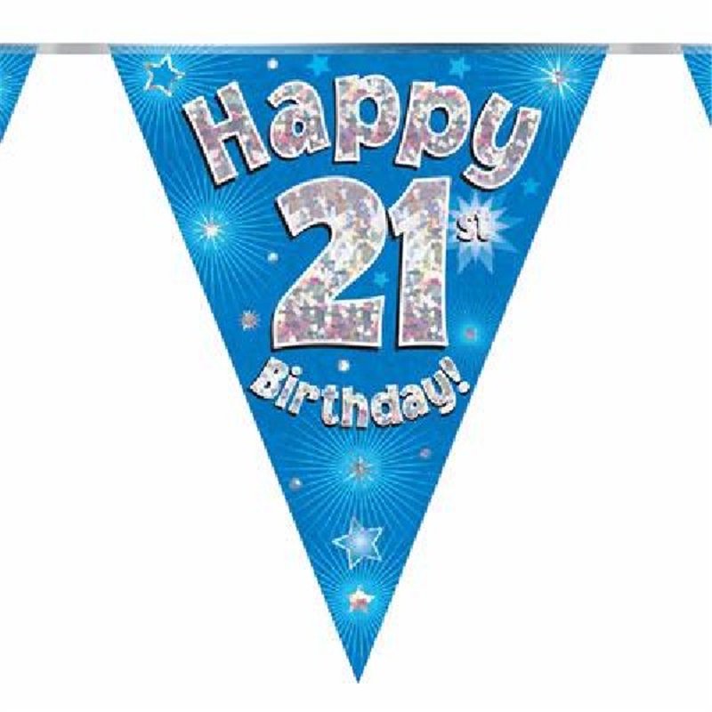 3.9M 21ST BIRTHDAY BLUE BUNTING