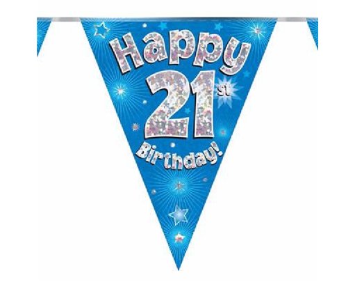 3.9M 21ST BIRTHDAY BLUE BUNTING