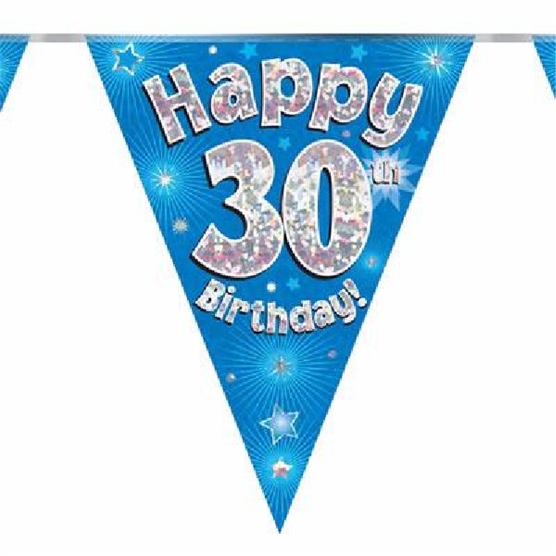 3.9M 30TH BIRTHDAY BLUE BUNTING