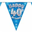 3.9M 40TH BIRTHDAY BLUE BUNTING