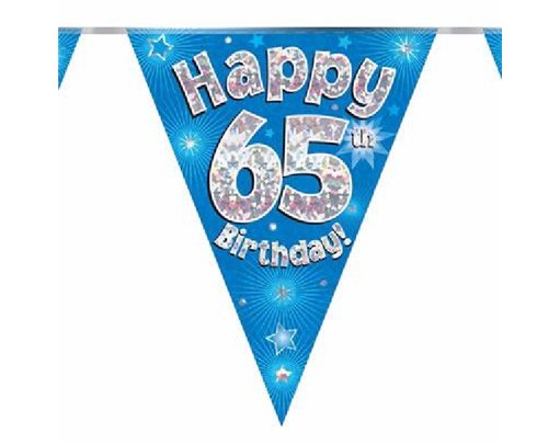 3.9M 65TH BIRTHDAY BLUE BUNTING