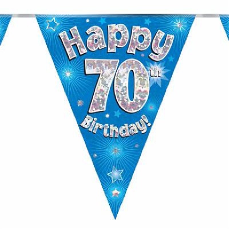 3.9M 70TH BIRTHDAY BLUE BUNTING