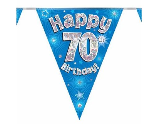 3.9M 70TH BIRTHDAY BLUE BUNTING