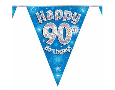 3.9M 90TH BIRTHDAY BLUE BUNTING