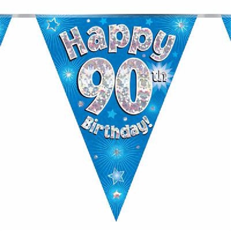3.9M 90TH BIRTHDAY BLUE BUNTING
