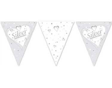 3.7M SILVER ANNIVERSARY FLAG BUNTING