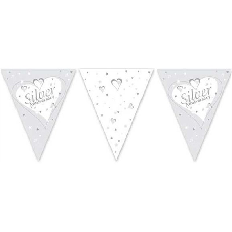 3.7M SILVER ANNIVERSARY FLAG BUNTING
