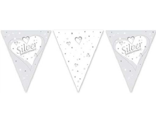 3.7M SILVER ANNIVERSARY FLAG BUNTING