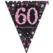 60TH PINK SPARKLES PENNANT BANNER
