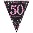 50TH PINK SPARKLES PENNANT BANNER