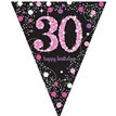 30TH PINK SPARKLES PENNANT BANNER