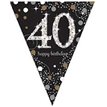 40TH GOLD SPARKLES PENNANT BANNER