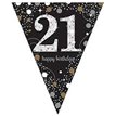 21ST GOLD SPARKLES PENNANT BANNER