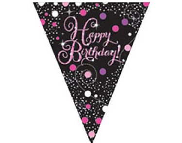 PINK SPARKLES PENNANT BANNER
